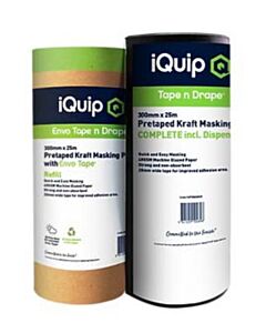 9341229104881 | iQuip Pretaped Kraft Masking Paper Refill with Envo Tape 300mm x 25m