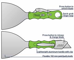 9341229107226 | iQuip 2Edge Utility Knife Scraper Combo Tool 102mm