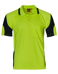 3375553010024 | ALLIANCE SHORT SLEEVE SAFETY POLO-Yellow Navy